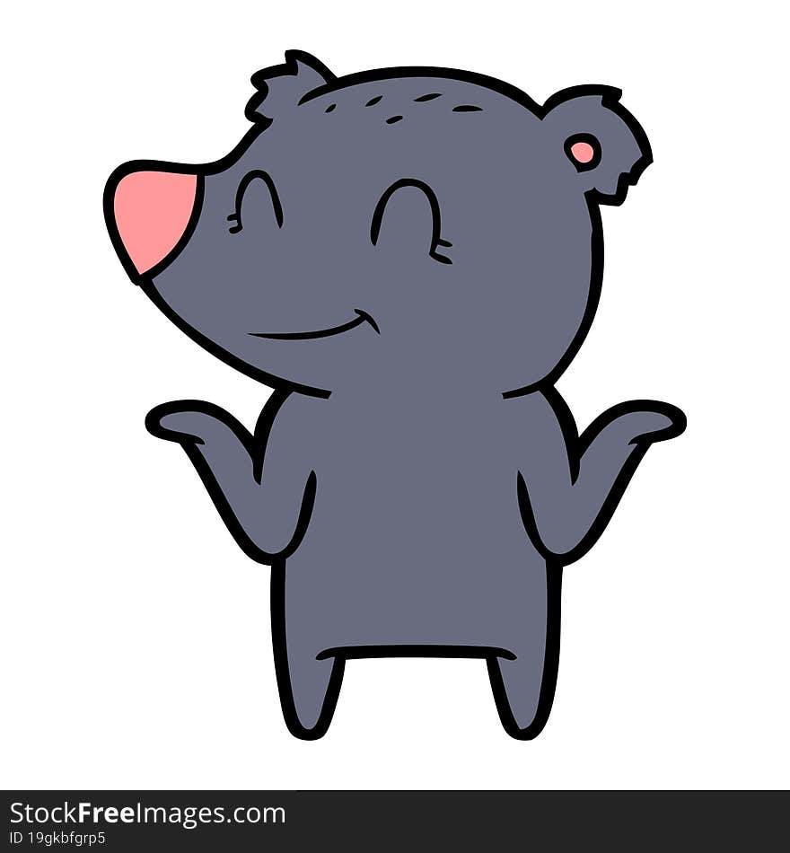 smiling bear shrugging shoulders. smiling bear shrugging shoulders