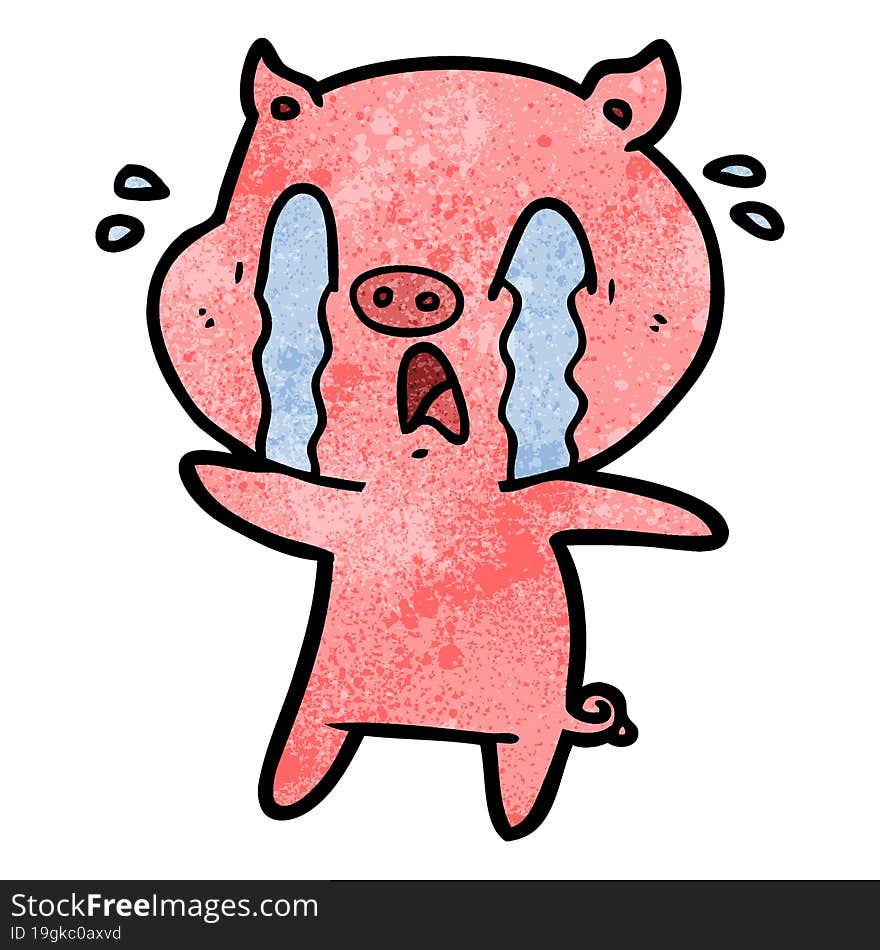 crying pig cartoon. crying pig cartoon