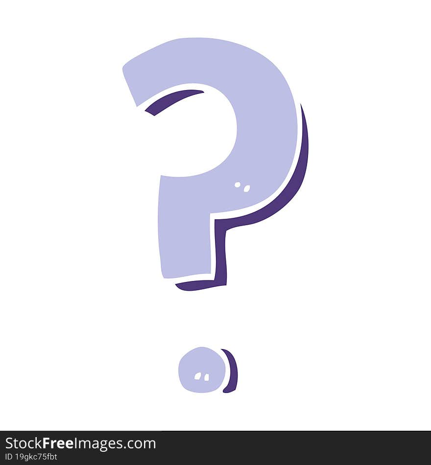 flat color style cartoon question mark