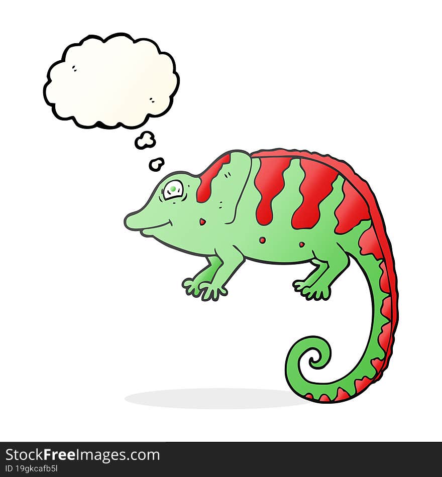 Thought Bubble Cartoon Chameleon