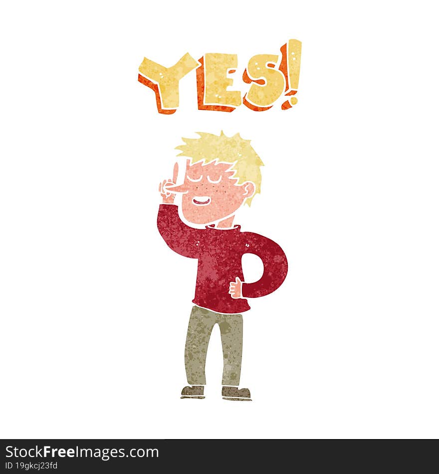 cartoon man saying yes