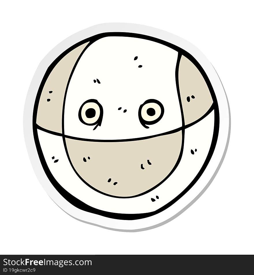 sticker of a cartoon ball