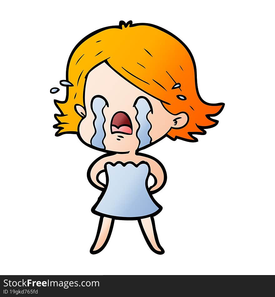 cartoon woman crying. cartoon woman crying