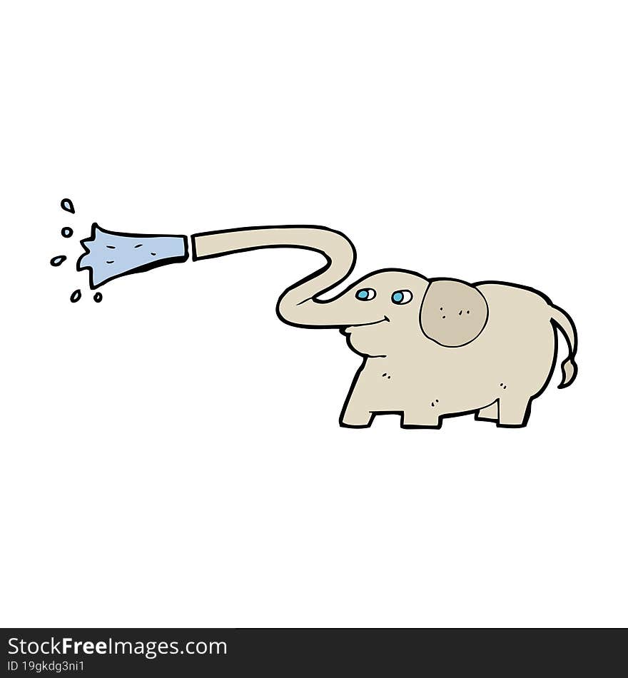 cartoon elephant squirting water