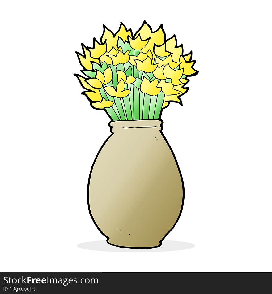 cartoon vase of flowers