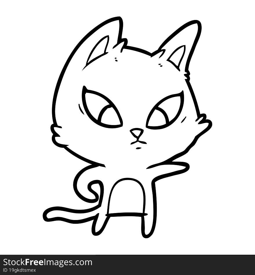 confused cartoon cat. confused cartoon cat