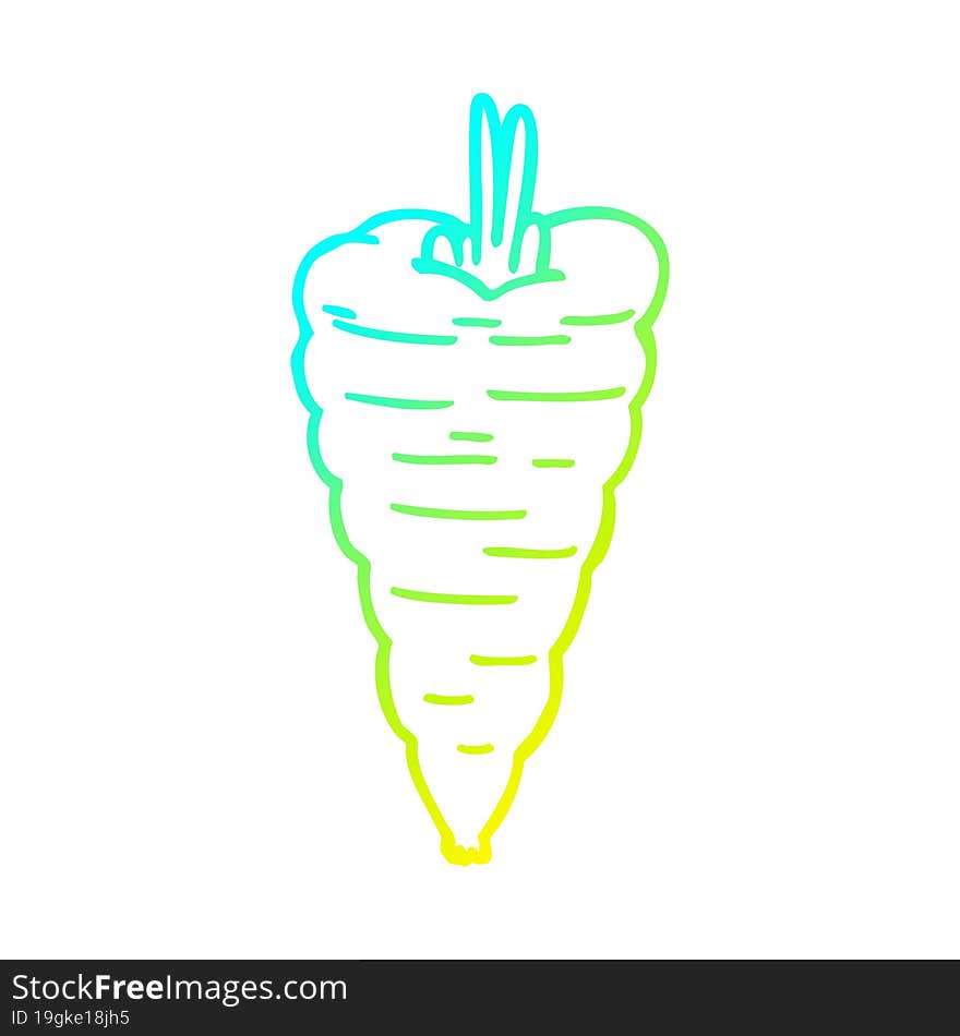 cold gradient line drawing cartoon carrot