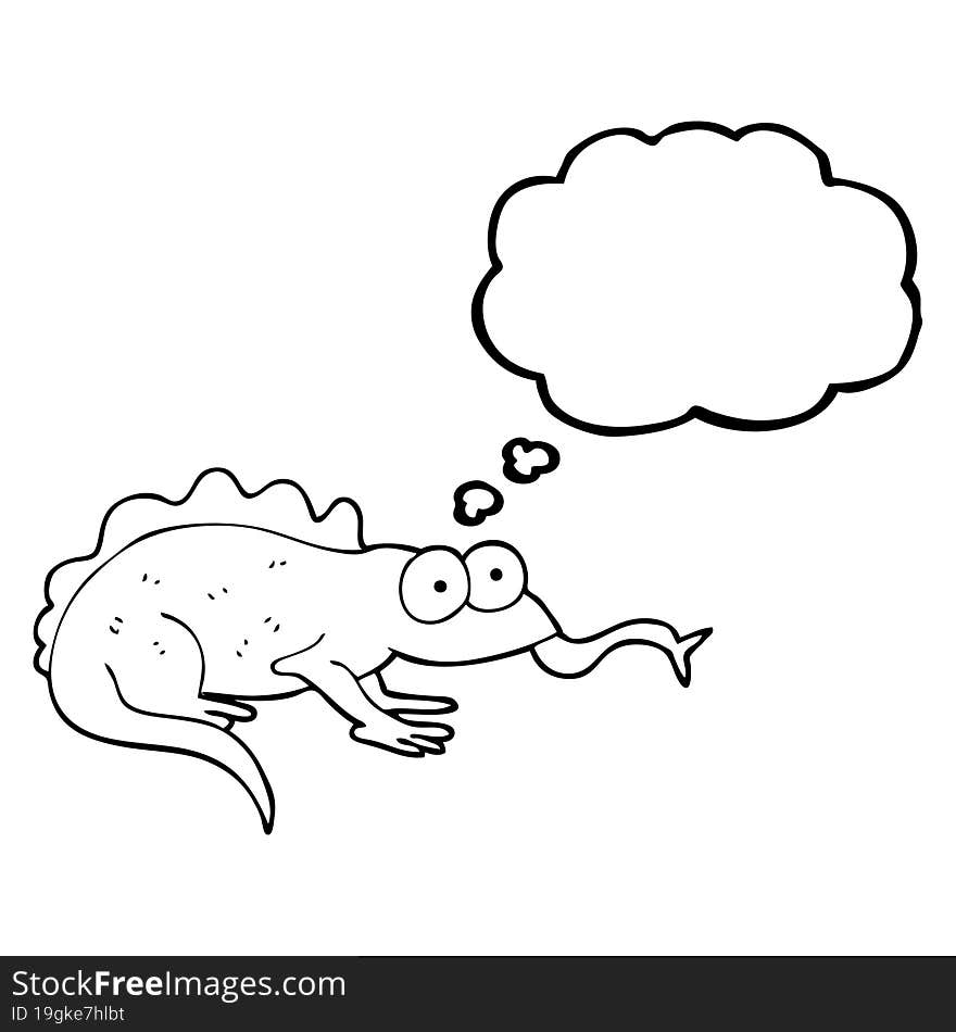 thought bubble cartoon lizard