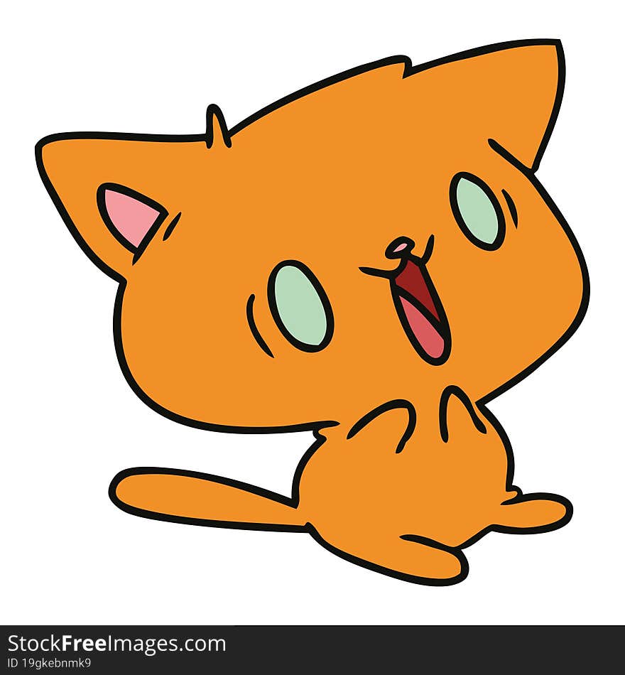 Cartoon Of Cute Kawaii Cat