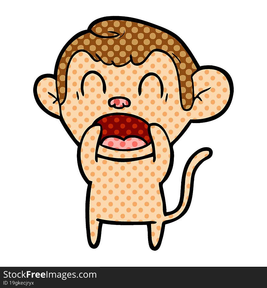 shouting cartoon monkey. shouting cartoon monkey