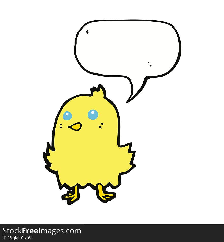 cartoon bird with speech bubble