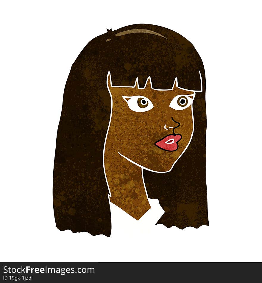 cartoon pretty girl with long hair