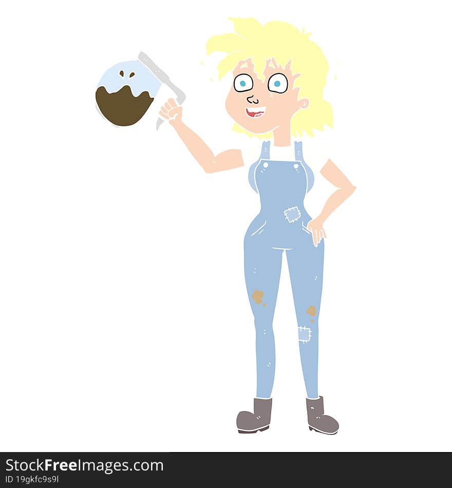 Too Much Coffee Flat Color Illustration Of A Cartoon