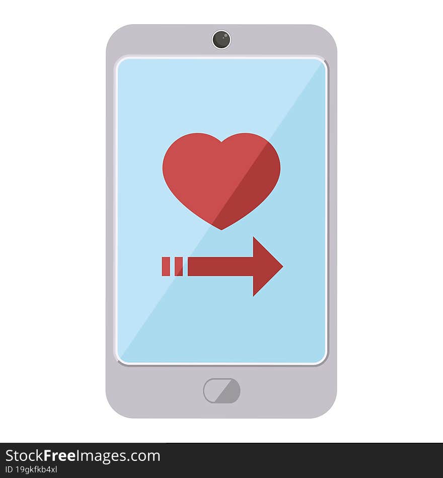 dating app on cell phone graphic icon