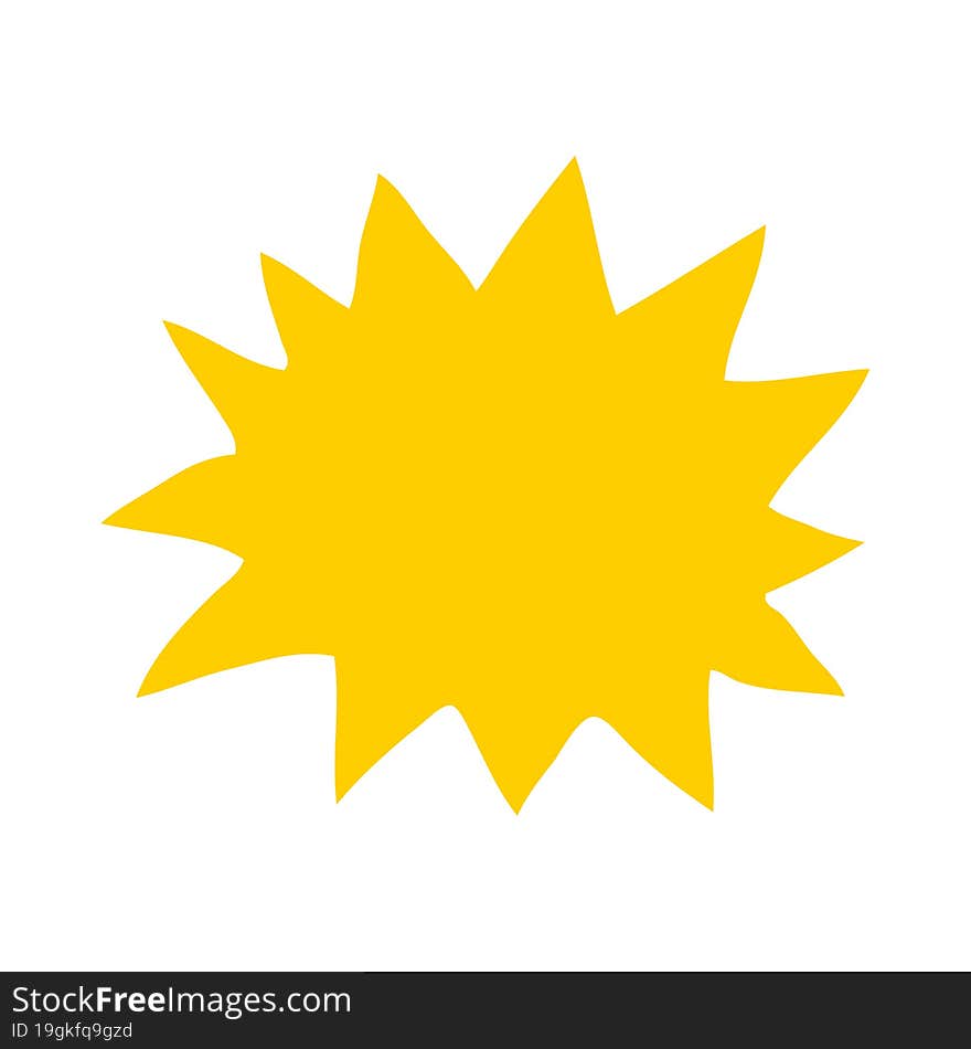 flat color illustration of simple explosion symbol. flat color illustration of simple explosion symbol