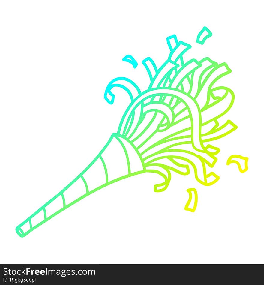 cold gradient line drawing cartoon party horn