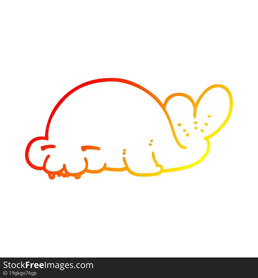 warm gradient line drawing cartoon seal