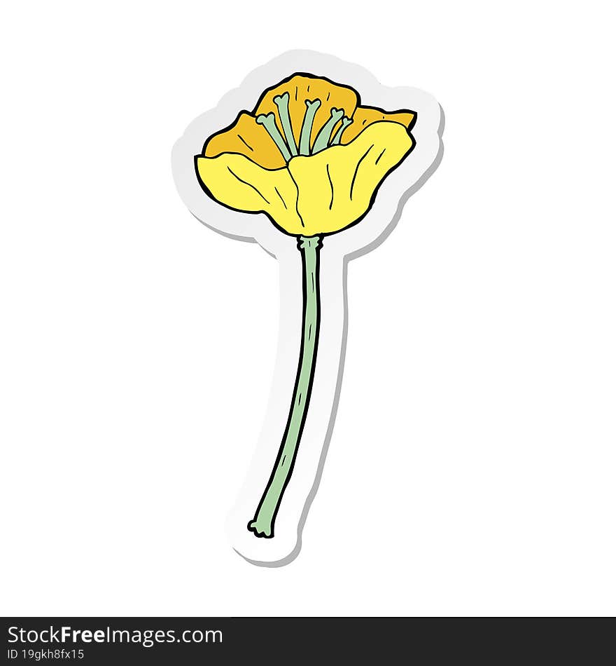 sticker of a cartoon flower