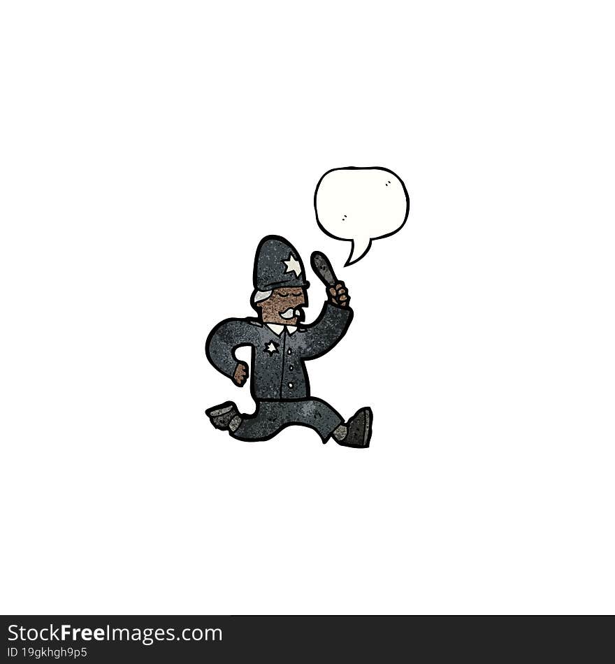 Cartoon Policeman Speech Bubble