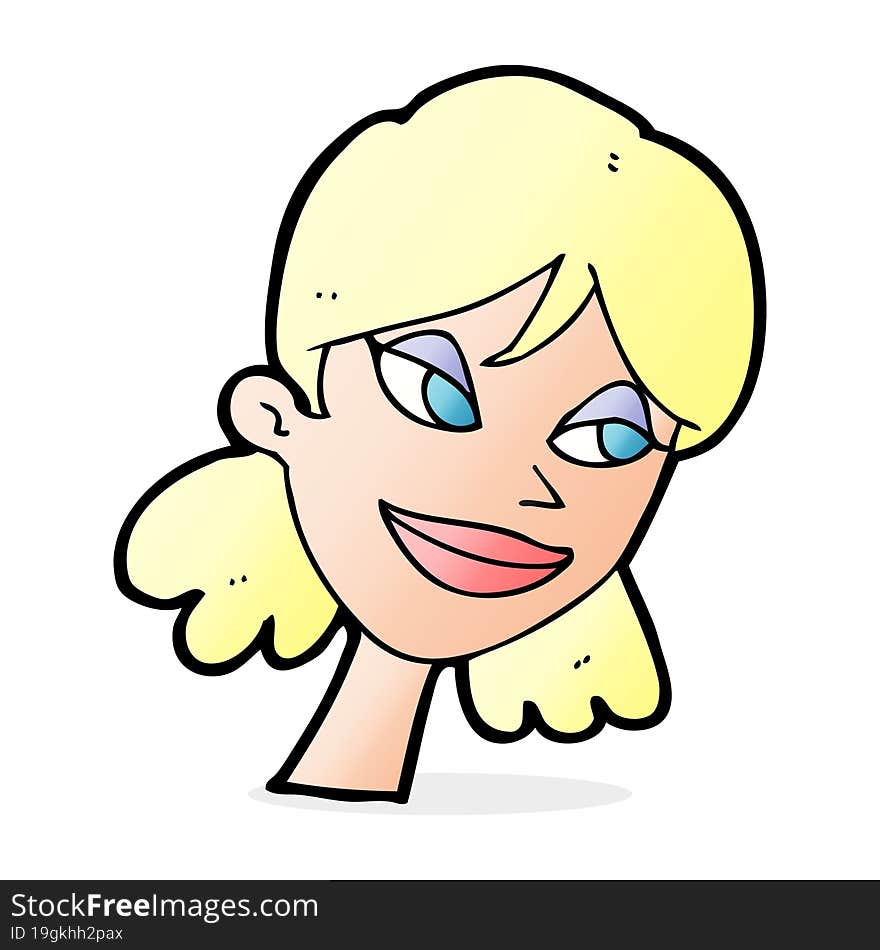 cartoon happy female face