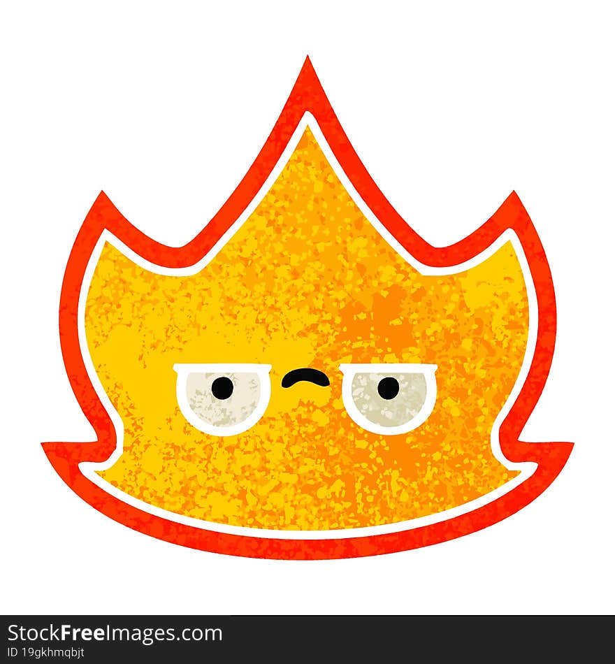 Retro Illustration Style Cartoon Fire