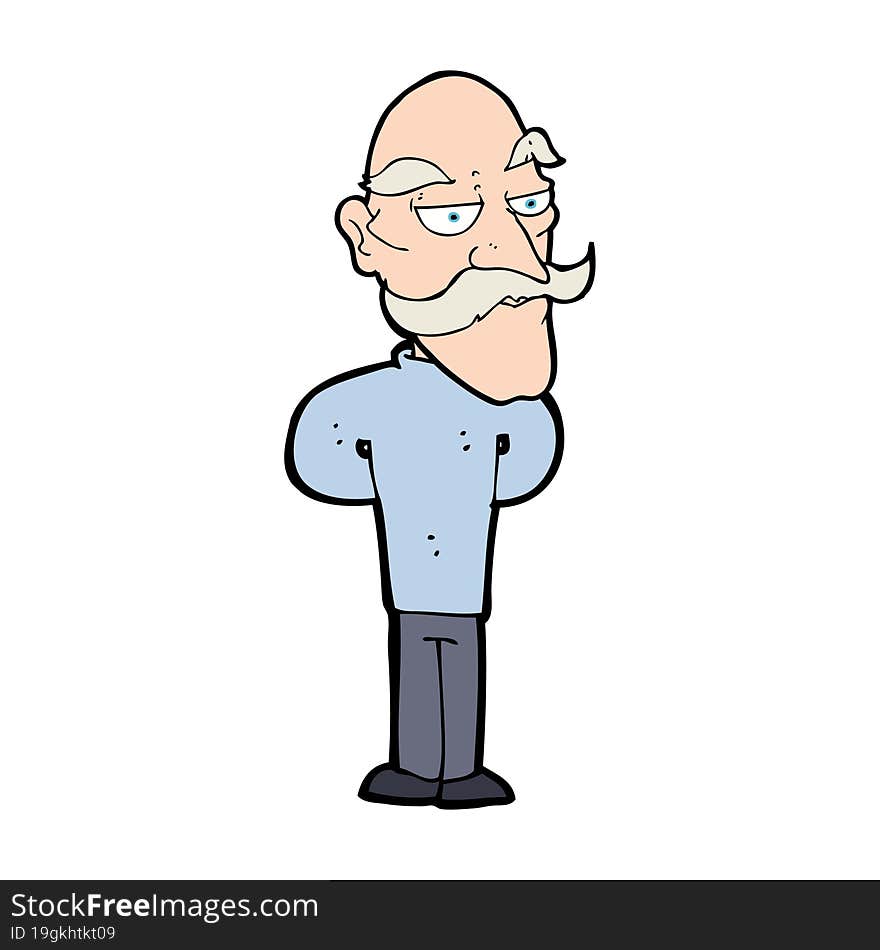 cartoon old man with mustache