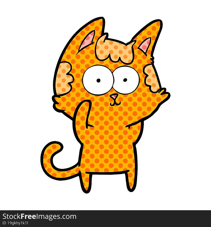 happy cartoon cat. happy cartoon cat