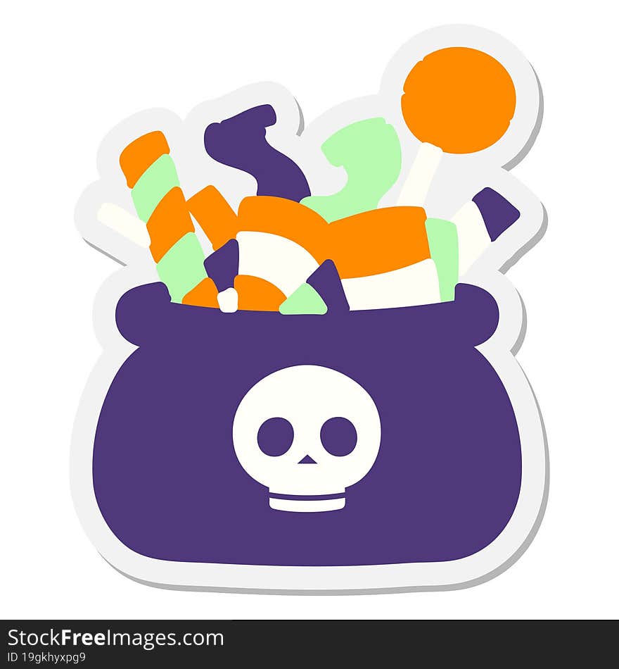 bag of halloween candy sticker