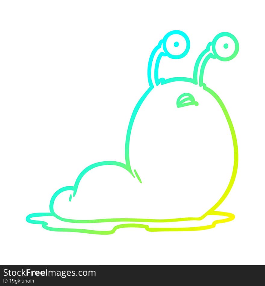 cold gradient line drawing cartoon slug