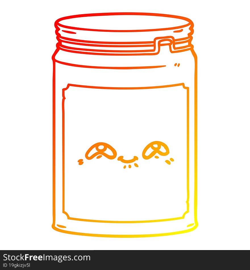 Warm Gradient Line Drawing Cartoon Glass Jar