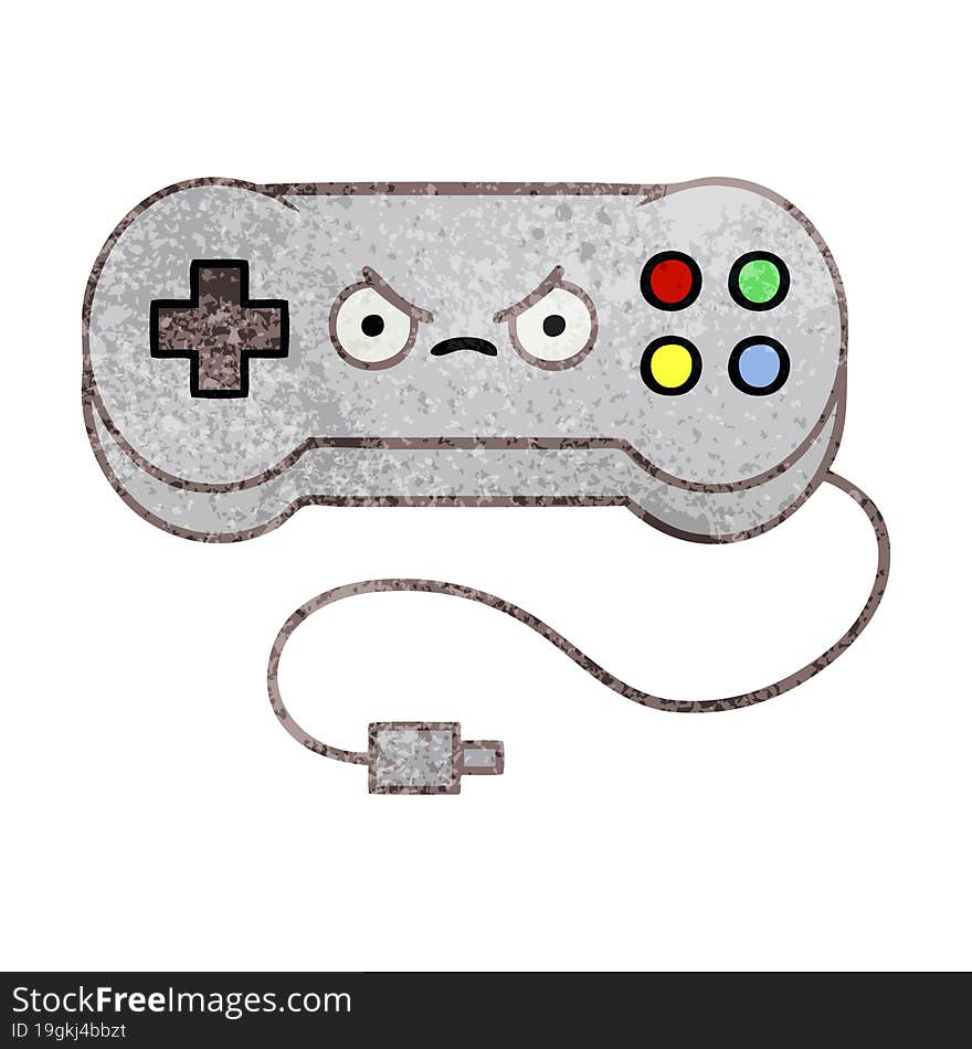 retro grunge texture cartoon game controller