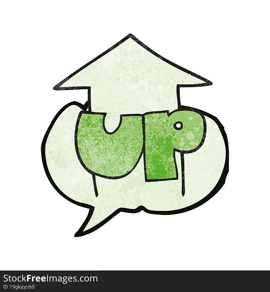 speech bubble textured cartoon up symbol