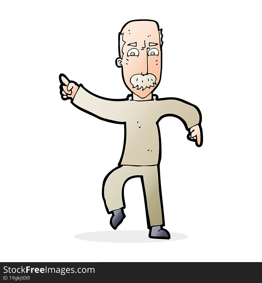 cartoon angry old man