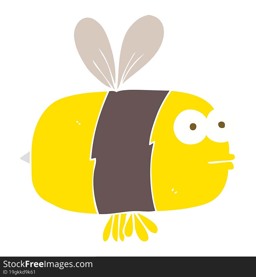 flat color illustration of bee. flat color illustration of bee