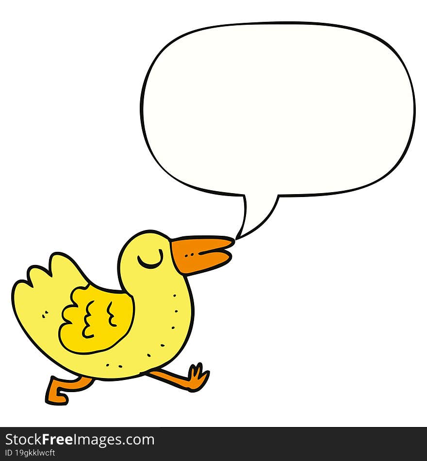 cartoon bird and speech bubble