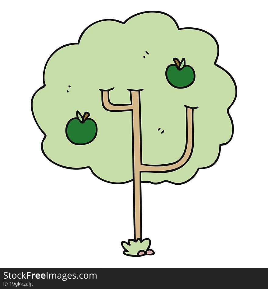 hand drawn quirky cartoon tree. hand drawn quirky cartoon tree