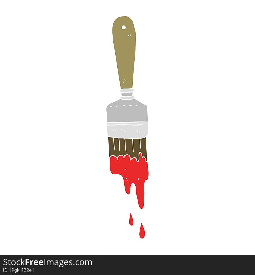 flat color illustration of a cartoon paint brush