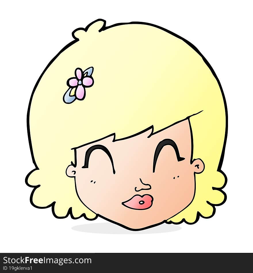 Cartoon Happy Female Face