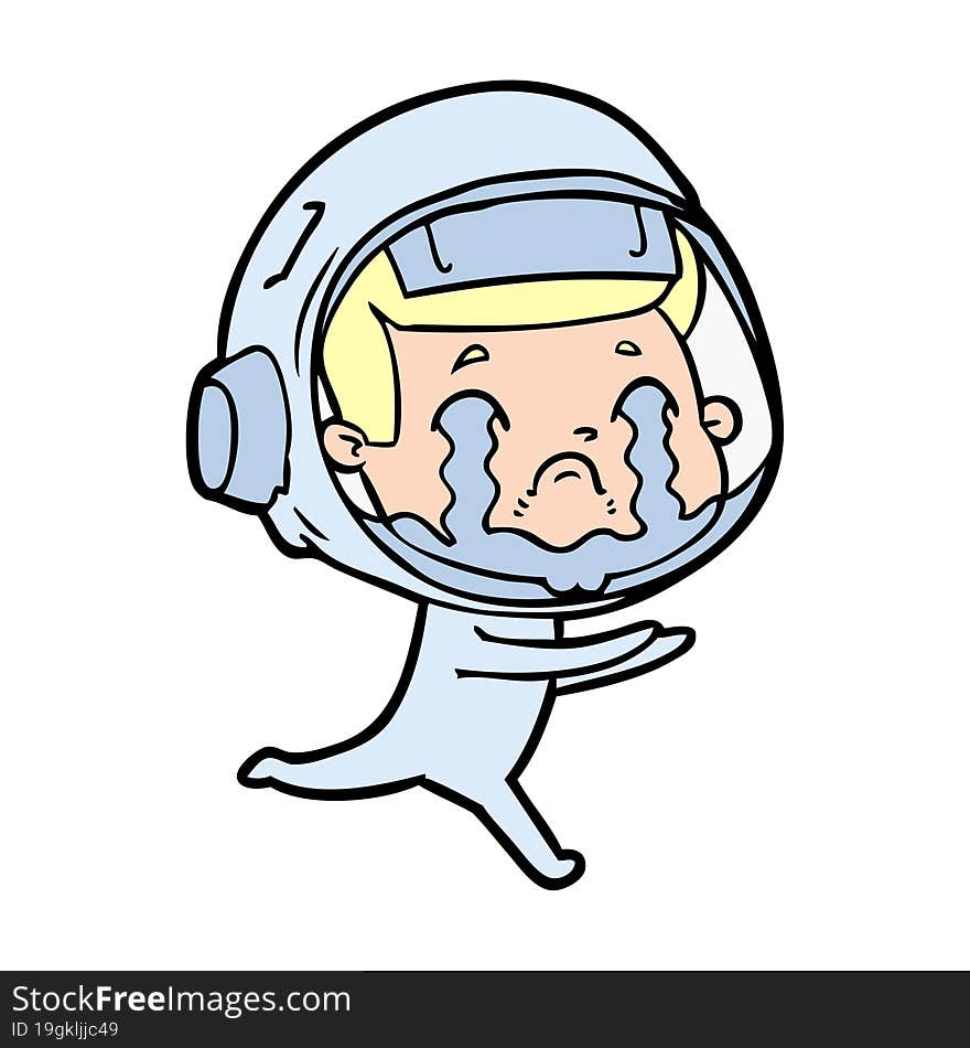 cartoon crying astronaut. cartoon crying astronaut