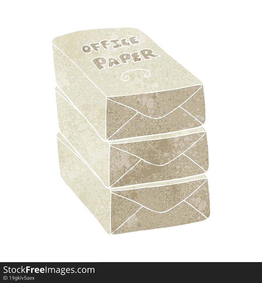 retro cartoon office paper stack