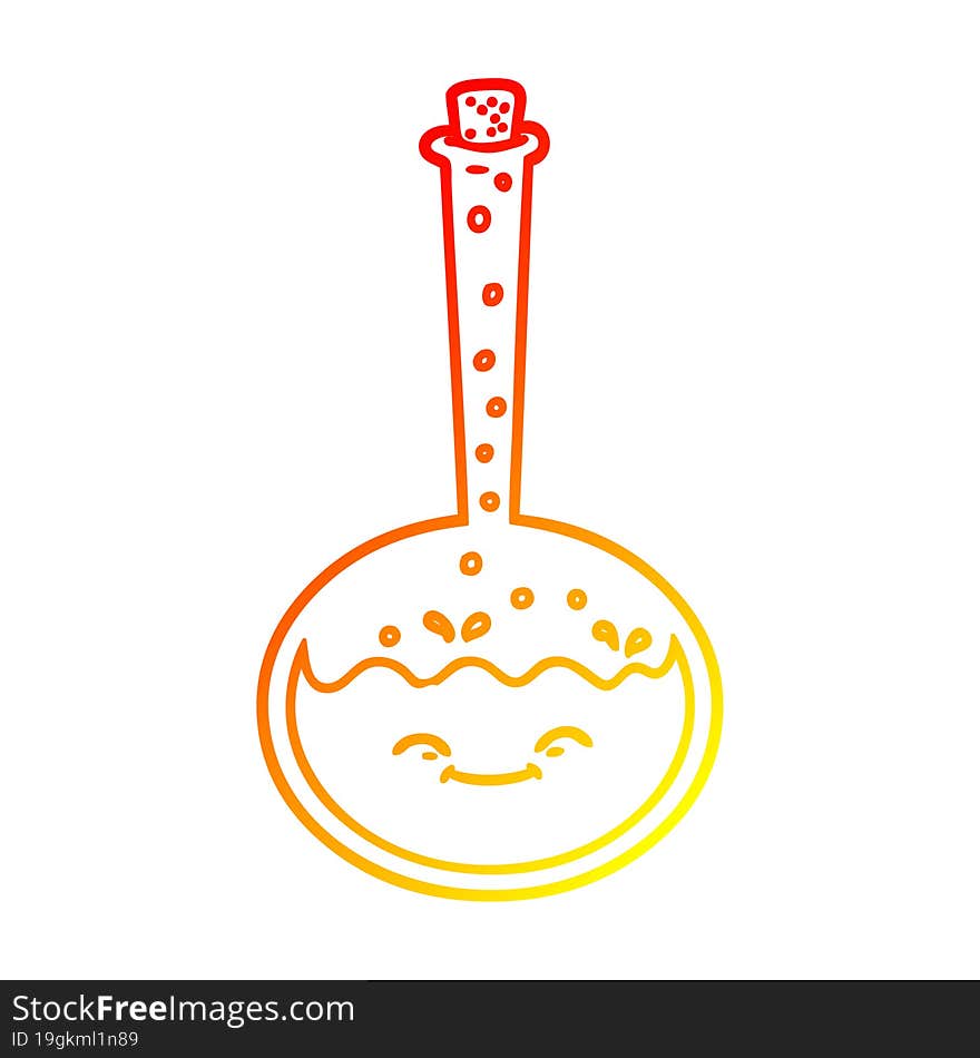 Warm Gradient Line Drawing Cartoon Chemical Reaction