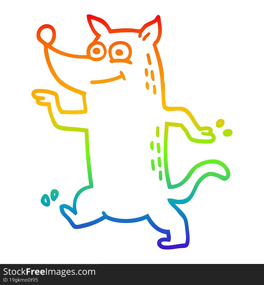 rainbow gradient line drawing cartoon funny dog