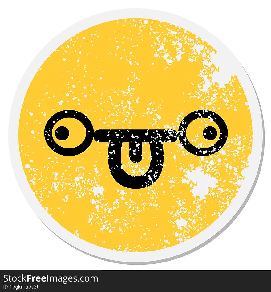 confused face circular sticker