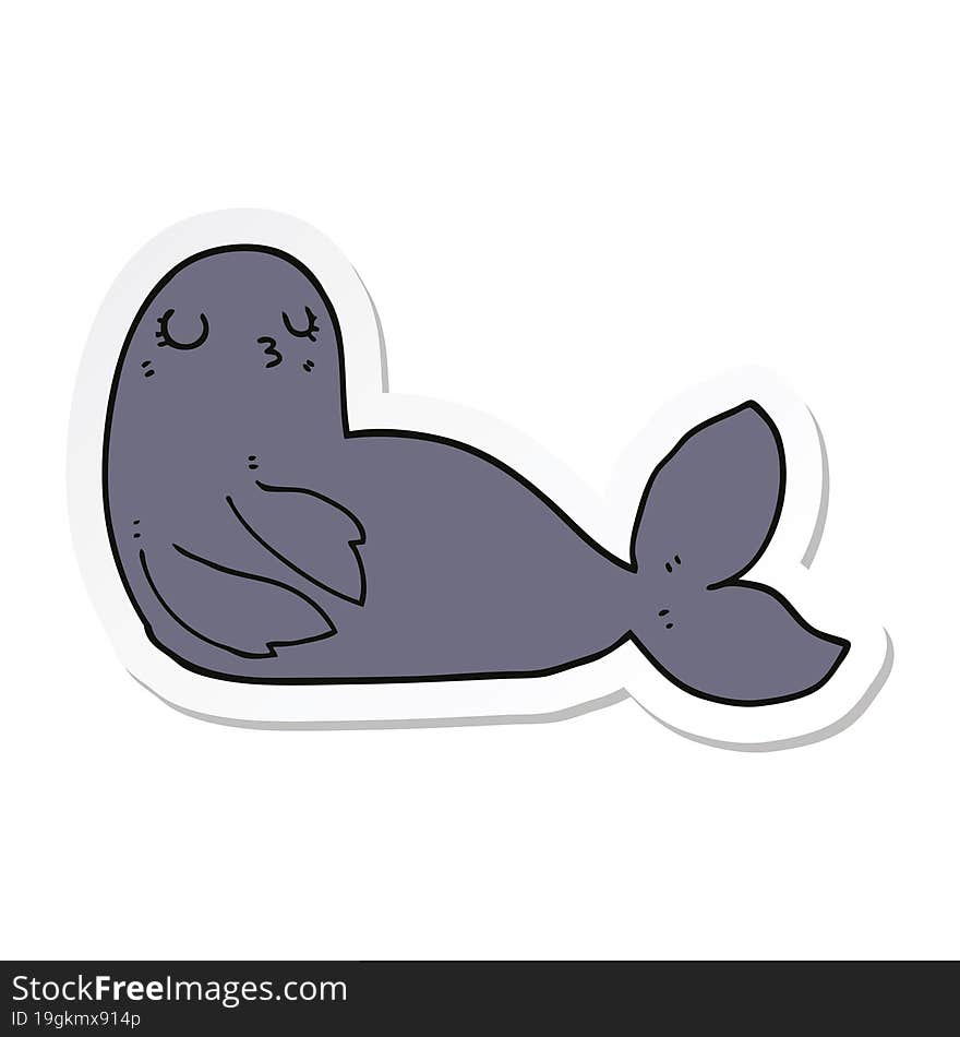 sticker of a cartoon seal