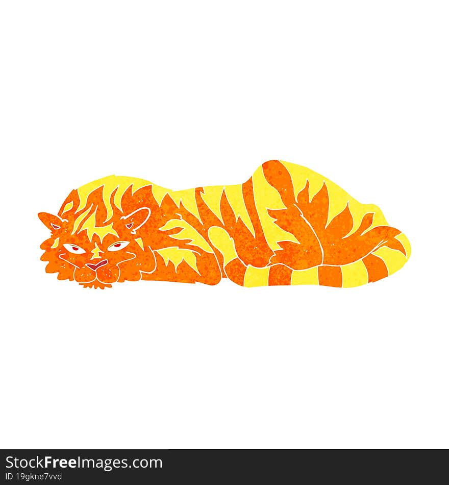 Cartoon Resting Tiger