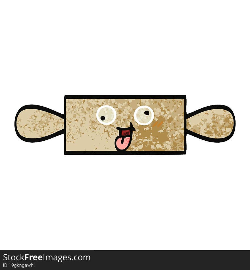 retro illustration style cartoon of a rolling pin