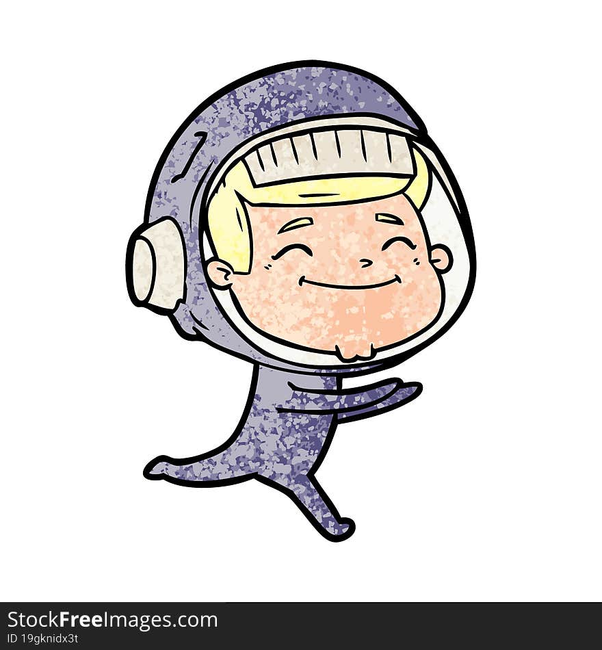 happy cartoon astronaut. happy cartoon astronaut