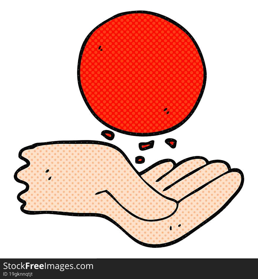 cartoon hand throwing ball