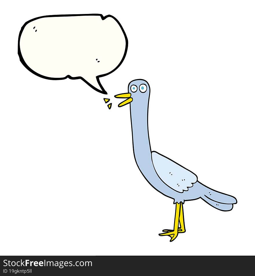 freehand drawn speech bubble cartoon bird