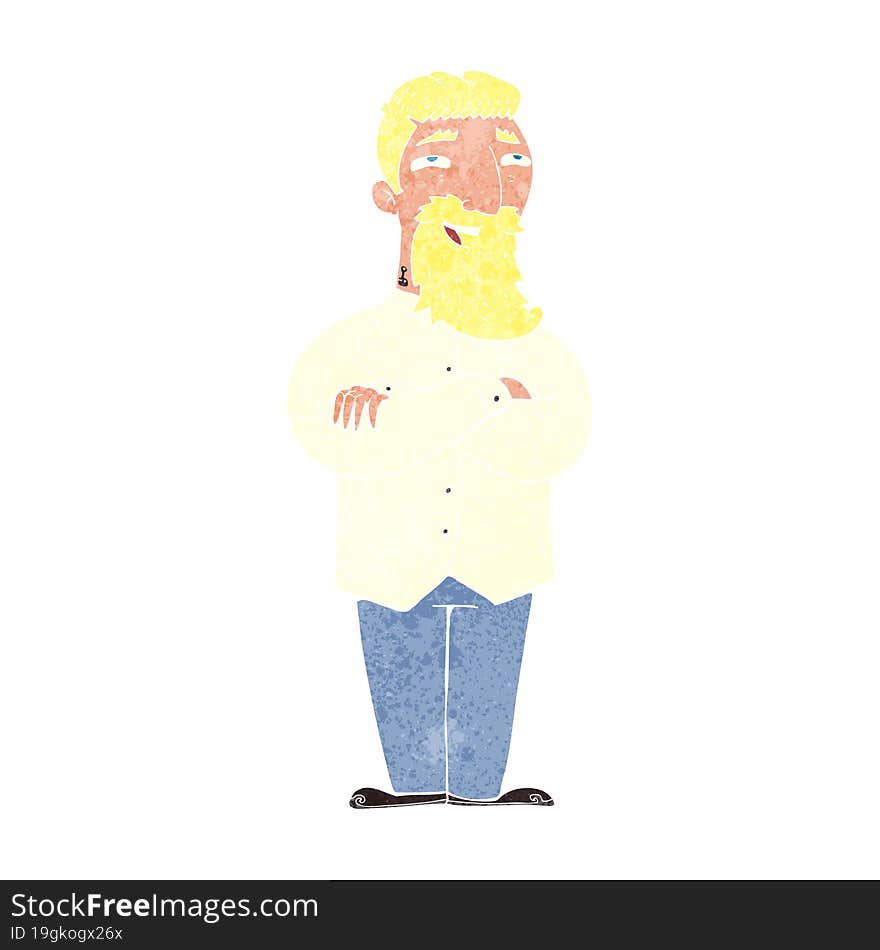 cartoon happy man with beard